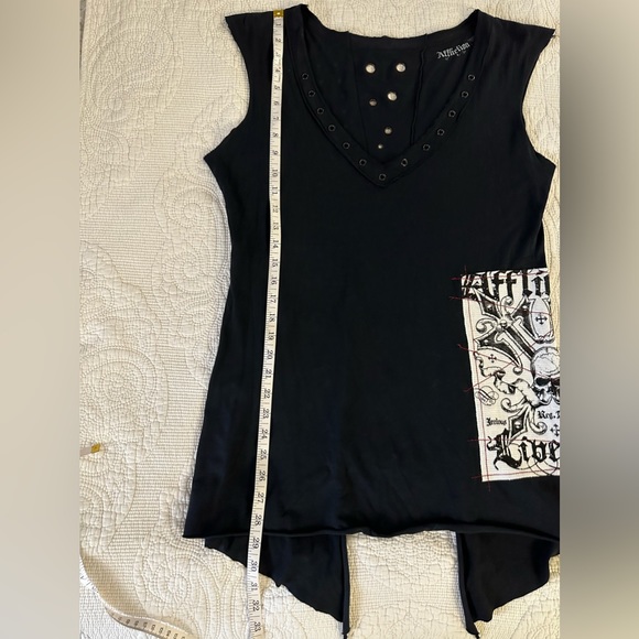 Affliction black tunic with studs and grommets size L - Picture 9 of 9